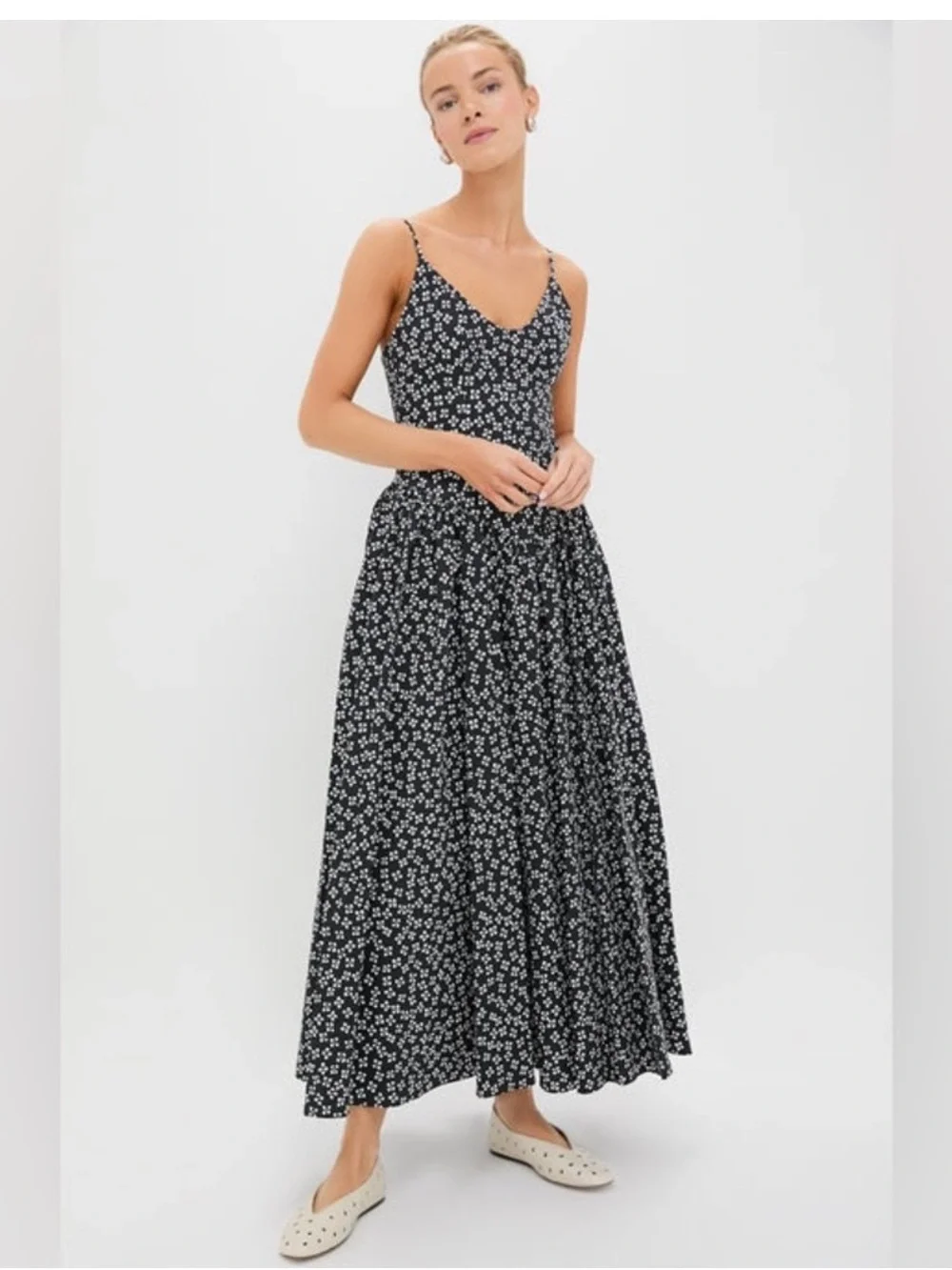 staud black and white dress STAUD Women's Hawthorne Dress, Black/Ivory